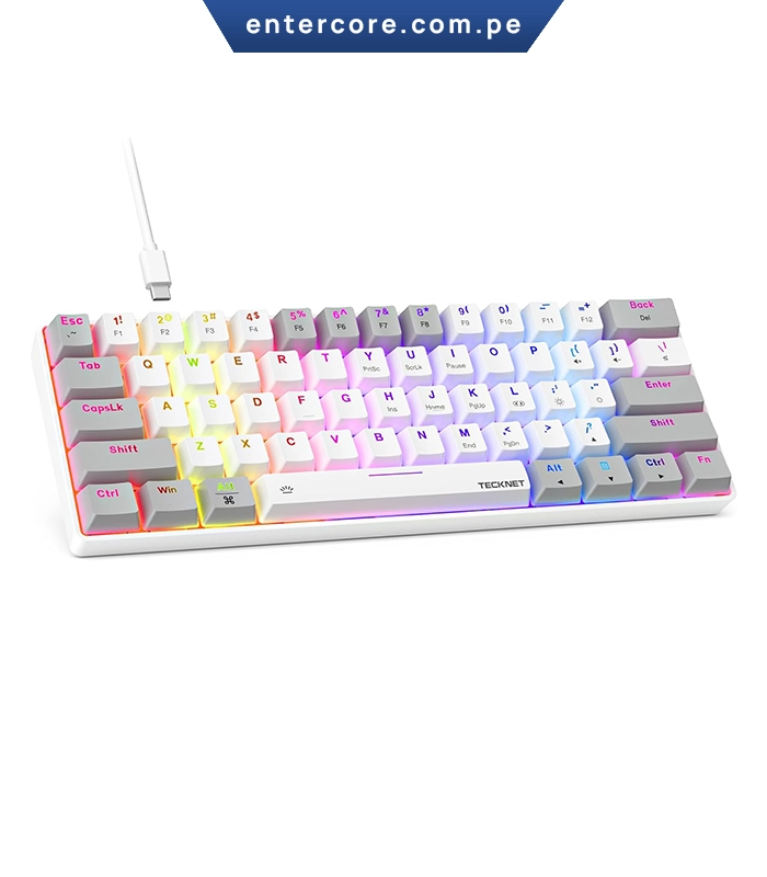 TECLADO MECANICO TECKNET 60% RGB SWICH ROJO