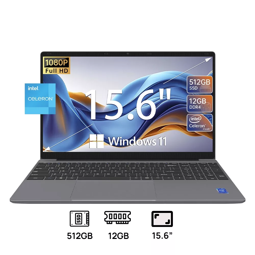 Laptop ApoloSign Celeron N5095 RAM 12GB SSD 512GB 15.6" FHD 1920x1080 Intel UHD Graphics GRISS