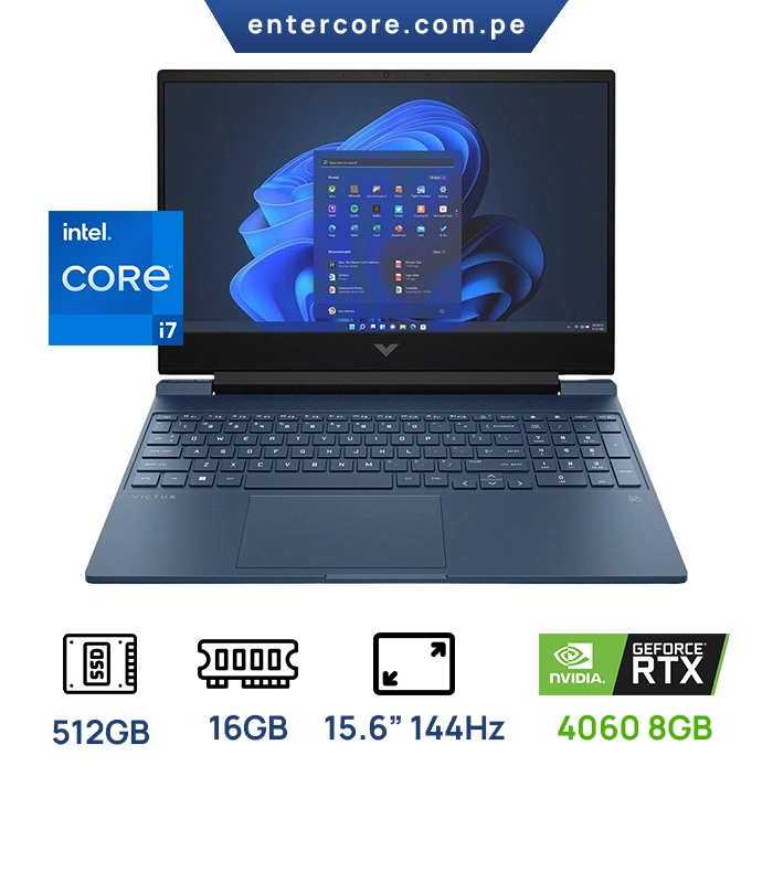 LAPTOP HP VICTUS 15 GAMING 15-FA1657 INTEL CORE I7 13620H 16GB RAM, 512GB SSD 15.6″ FHD (1920×1080) 144Hz NVIDIA RTX 4060 8GB- WIN 11