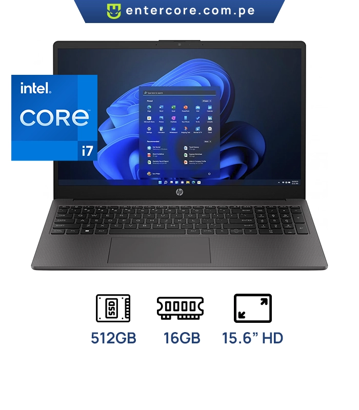 LAPTOP HP 250 G10- INTEL i7 1355U -16GB DDR4 3200MHZ - 512GB SSD 15.6" HD