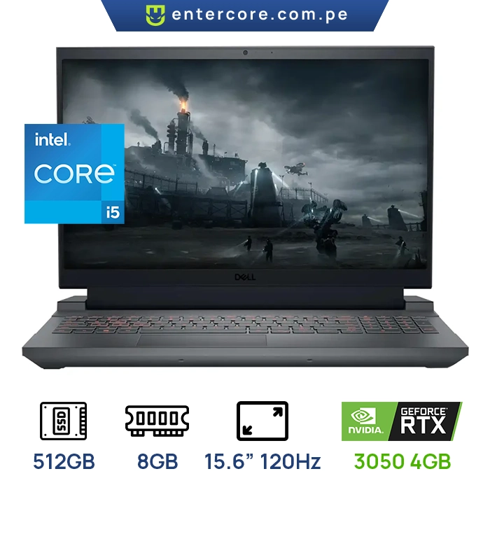 LAPTOP DELL G15 G5530-CTO GAMING Core™ i5-13450HX 512GB SSD 8GB 15.6" (1920x1080) 120Hz WIN11 NVIDIA® RTX 3050 6144MB DARK SHADOW GREY Backlit Keyboard