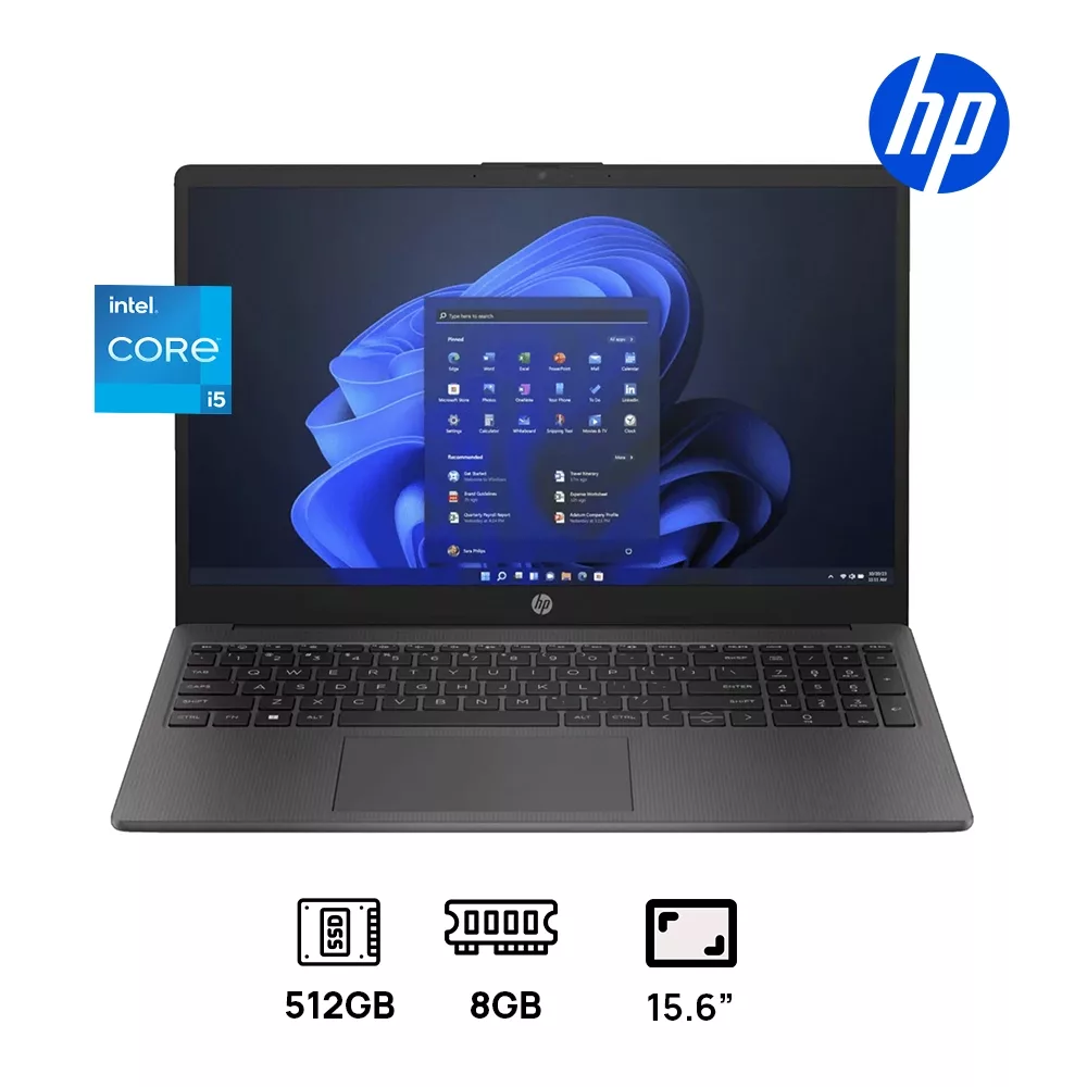LAPTOP HP 250 G10 B5UU9AT INTEL CORE I5 1334U 4.6 GHZ 8GB RAM 512GB SSD M.2 15.6" HD