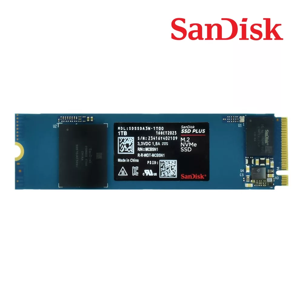ALMACENAMIENTO SSD SANDISK PLUS 1TB M.2 NVMe PCIe Gen 3.0 3200MB/S