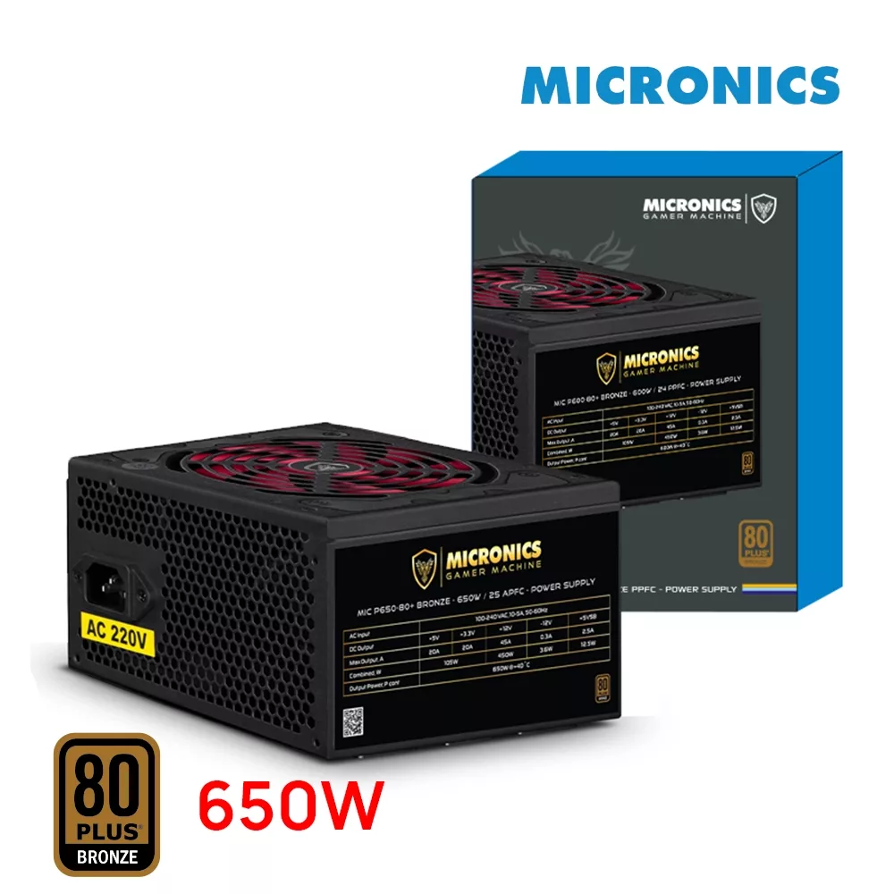 FUENTE DE PODER MICRONIC 650W 80+ BRONZE ATX