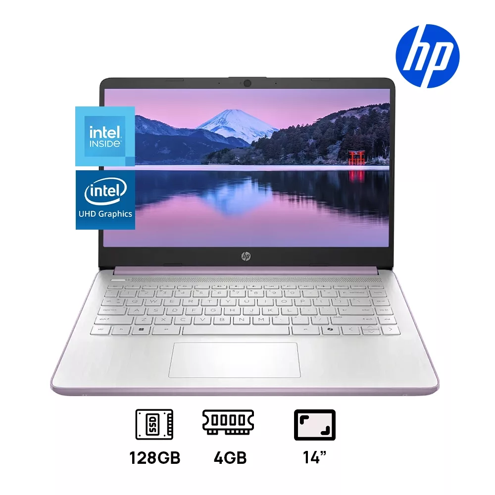 ALPTOP HP 14-DQ6104DX INTEL N150 128GB SSD 4GB DDR5 14" HD (1366 x 768) WIN 11 COLOR HONEY LAVENDER