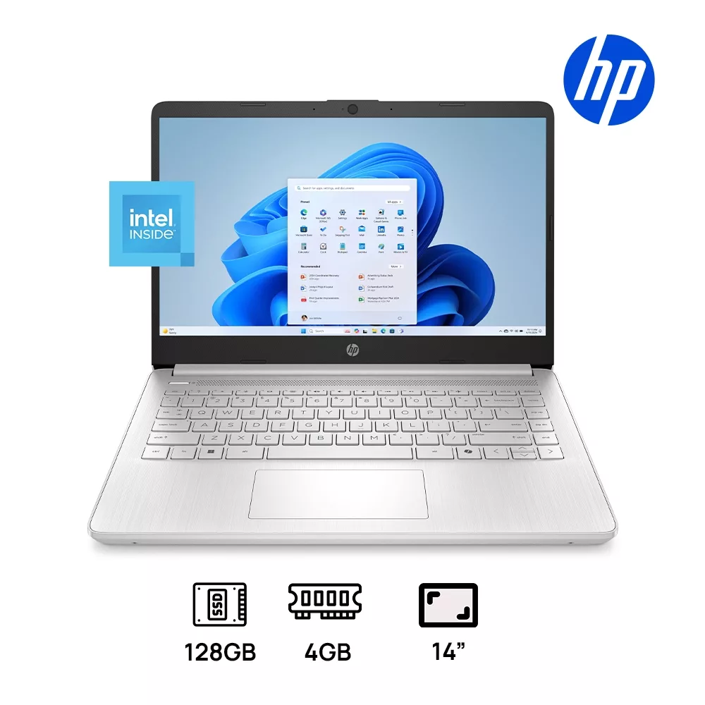 LAPTOP HP 14-DQ6101 Intel® N150 128GB UFS 4GB 14" (1366x768) WIN11