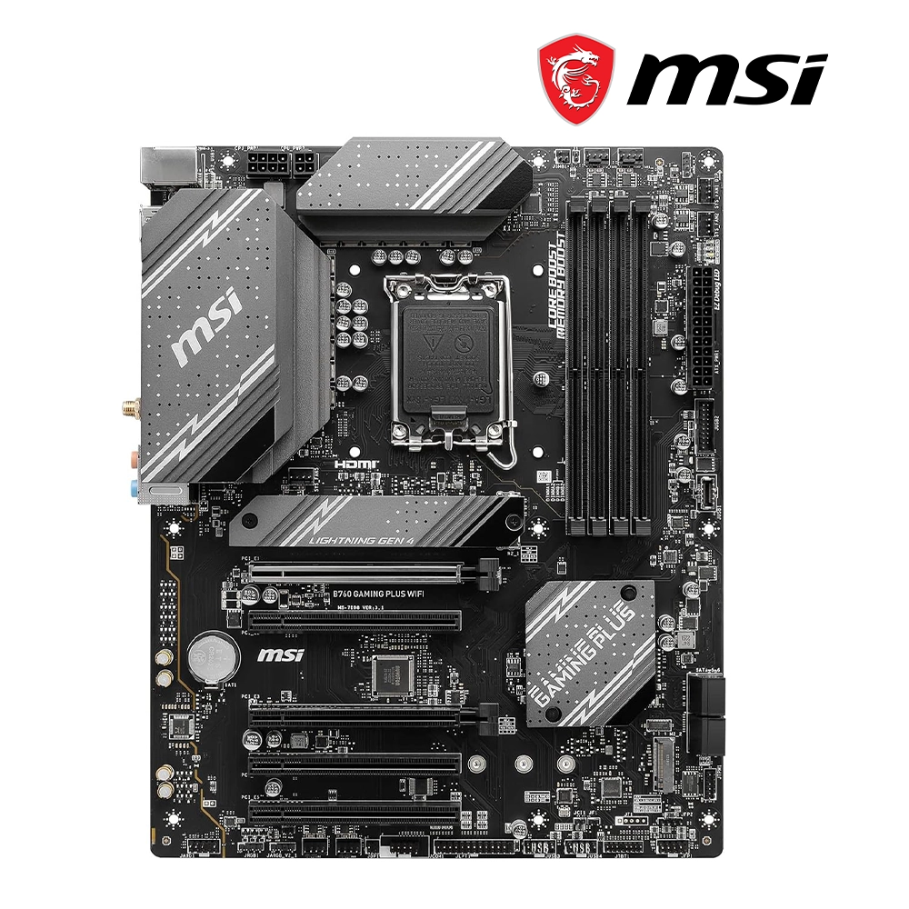 PLACA MADRE MSI B760 GAMING PLUS WIFI6E LGA1700, HDMI, DP, ATX
