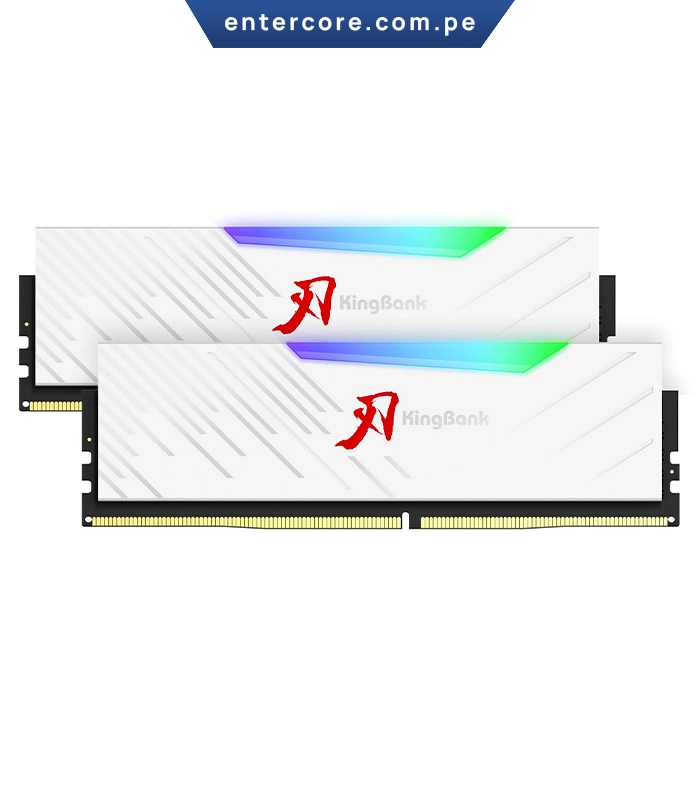 MEMORIA RAM KINGBANK 32GB (2X16GB) 6400MHZ CL32 RGB DDR5 XMP/EXPO WHITE